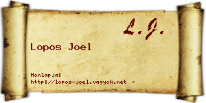 Lopos Joel névjegykártya
