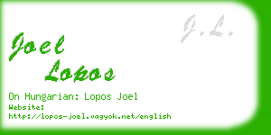 joel lopos business card